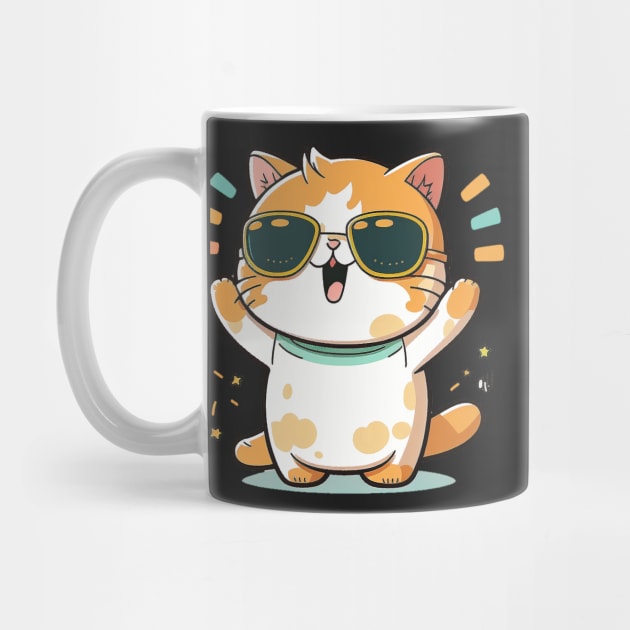 Cute ginger cat wearing sunglasses by ramith-concept